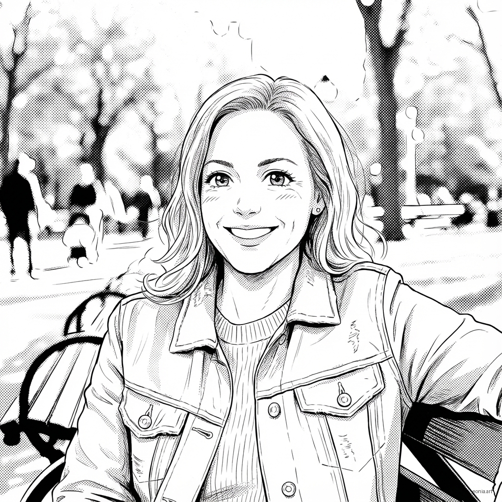 Woman portrait coloring